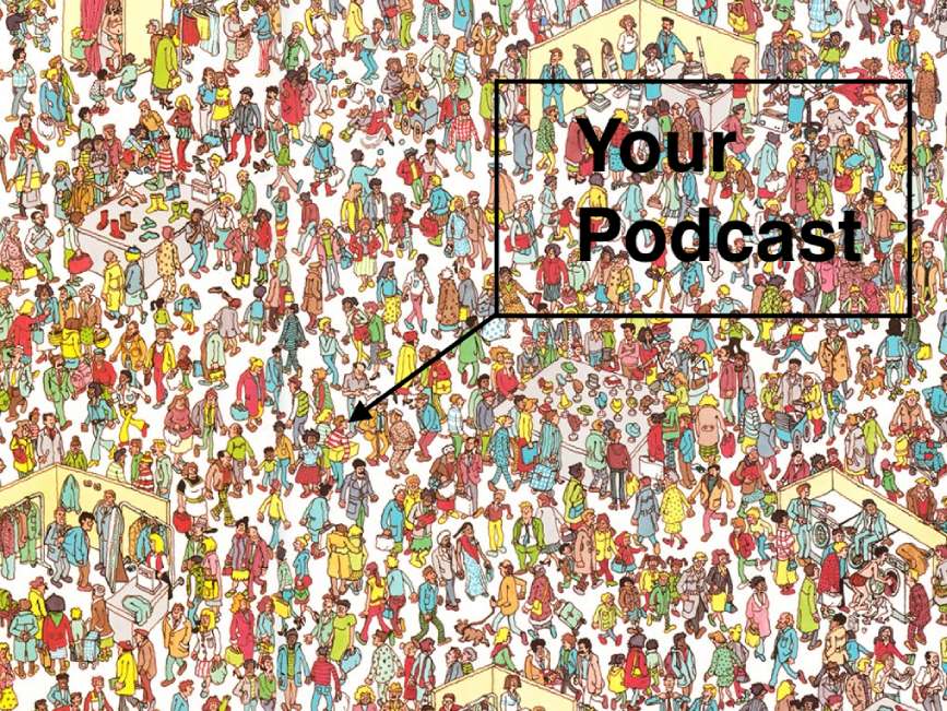 showing where is waldo image and pointing on podcast